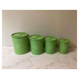 Green Starburst Tupperware canister set 4 pieces