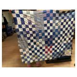 Two incomplete hand-sewn quilts