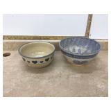 2 SIGNED STONEWARE BOWLS