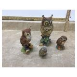 4 OWL FIGURINES - FIGURINES