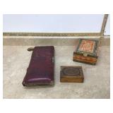 Vintage portrait album and boxes