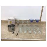 Various types of glassware and ice bucket