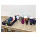 Various types of drink containers