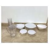 Nesting bowls pitcher glasses and bowl