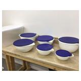 Four big Tupperware bowls in bag with lid