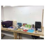 Various office supplies in tote