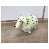 Novelty bank shaped like dalmatian with propane tank