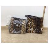 2 WH LEOPARD PRINT BAGS