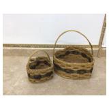 2 HANDMADE HEART SHAPED BASKETS