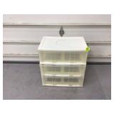 Plastic 3-drawer storage unit