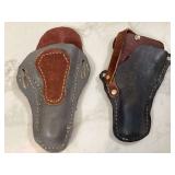 2 LEATHER GUN HOLSTERS - AMMO FIREARMS