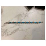 Silver bracelet with turquoise stone