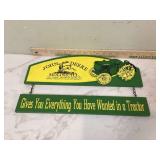 â€JOHN DEEREâ€ WOODEN SIGN
