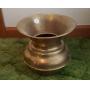 Brass look spittoon has crack on one side 7"