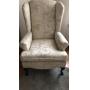 Hillcraft Floral pattern white wingback chair