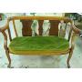 Antique parlor bench on casters