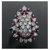 the 14kt Gold Natural 3.50 ct Ruby & Diamond Ring