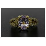 14kt Gold Oval 2.00 ct Kunzite & Diamond Ring