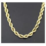 14kt Gold 25" - 5 mm Rope Twist Necklace