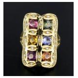 14kt Gold Gemstone & Diamond Cocktail Ring