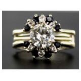 14kt Gold Round 2.25 ct Diamond 2 pc Wedding Set