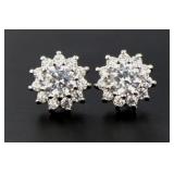 Sterling Silver Brilliant 2.00 ct CZ Earrings