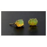 14kt Gold Natural Opal Solitaire Earrings