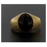 10kt Gold Cabochon Onyx Ring