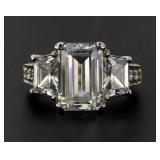 Emerald Cut 4.50 ct White Topaz Designer Ring