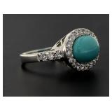 Elegant Cabochon Turquoise Dinner Ring