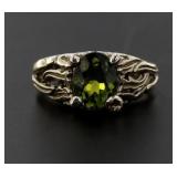 14kt Gold Oval 2.50 ct Peridot Designer Ring
