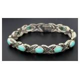 Elegant Natural Turquoise Tennis Bracelet