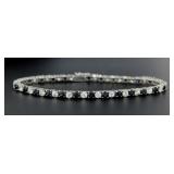 Elegant 5.00 ct Blue & White Sapphire Bracelet