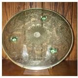 Green Depression cake plate