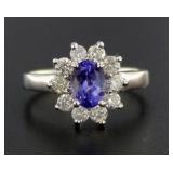 14kt Gold 1.75 ct Natural Tanzanite & Diamond Ring