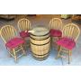 Crown Royal Barrel Glass Top Table w/ Stools