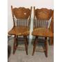 Pair of Mixed Wood Bar Stools