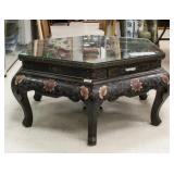 Japanese Black Lacquer Wood Hexagon Table