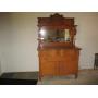 Ornate Oak Hutch Highboy Cabinet/Sideboard *