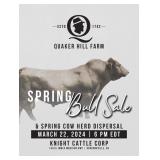 Quaker Hill Spring Performace Bull Sale and Spring Cow Herd Dispersal
