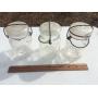 Lot of Three Glass Jars with Glass & Wire Covers