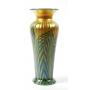 Lundberg Moire Fern Pattern Art Glass Vase