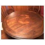 Round Mahogany Dining Table with 4 Chairs
