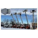 (5) Snorkel TB60 Boom Lifts, 2021 Dodge Ram 3500 Van, 2013 Ford Transit Van, 2019 Chevy 1500 Truck, Toyota Forklift, Compressors, Storage Containers,&nbsp;