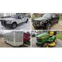 2015 Tahoe, John Deere Mower, 2015 Box Trailer, Tools, Household, Misc.&nbsp;
