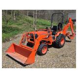 
	Kubota Tractor W/ Loader & Backhoe, Kawasaki Mule, Polaris Sportsman, Mowers, Tools,

	Furniture, Collectibles

	&nbsp;
