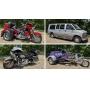 GMC Conversion Van, Harley Davidson Tricycle, Harley Davidson Electra Glide, Ecstasy Inc. Tricycle
