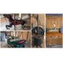 EZ-Go Gas Golf Cart, Carousel Horses, Steel Wheel Feed Wagon, Vintage Cash Register, Antiques, Furniture, Primitives, Fishing Items 