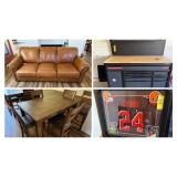 Leather Sofas, Dining Tables, Bedroom Suites, Household
TVs, Signed Sports Memorabilia, Hand Tools
