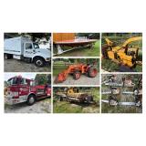 Hahn Fire Truck/Equipment Hauler, 2000 International Chipper Truck, Trailers